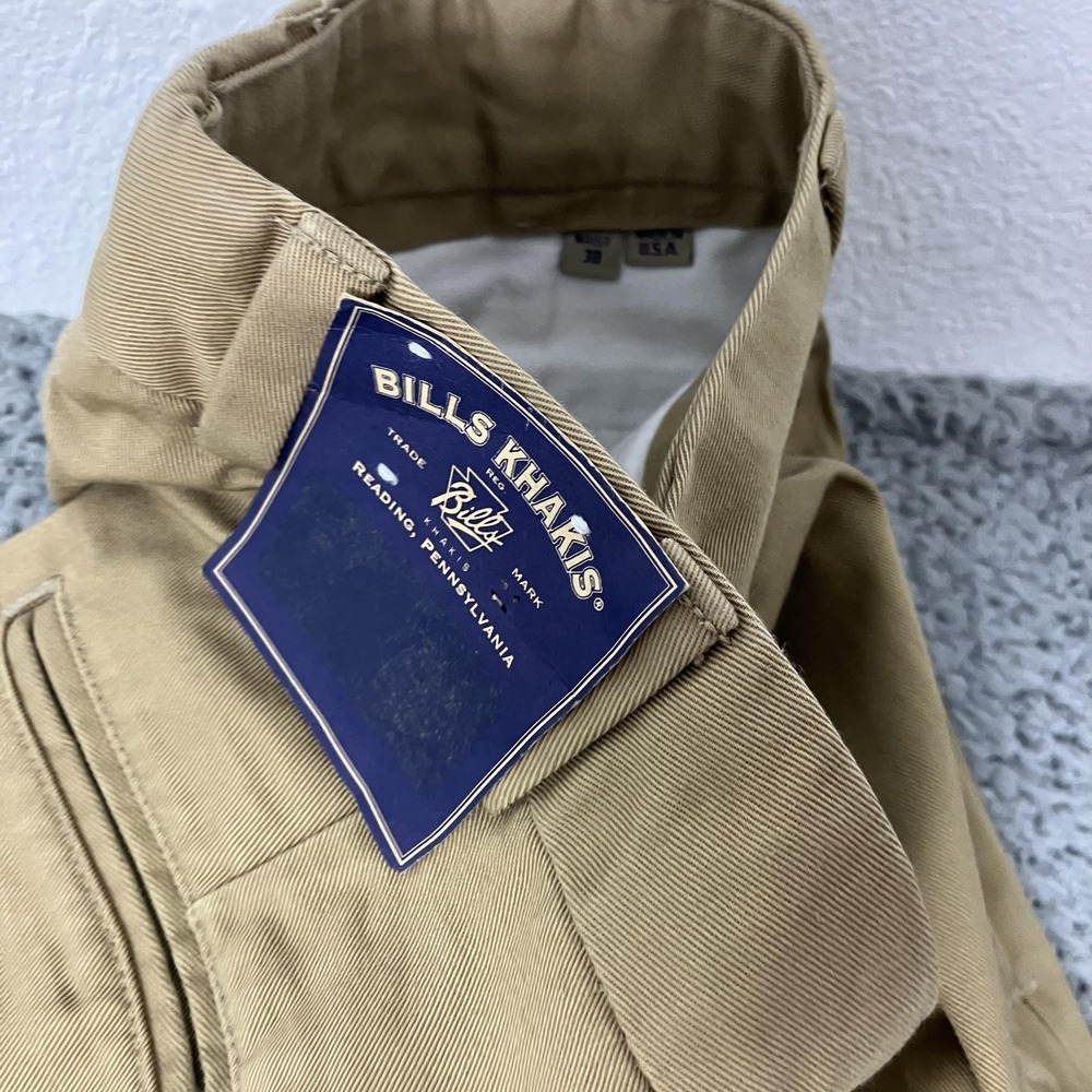 Bills Khakis Pants Mens 30x38 Beige Model‎ 2 Pleated Classic Fit Chino Made USA - Picture 4 of 8